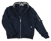 Tmavomodrý šusťákový zateplený bomber H&M