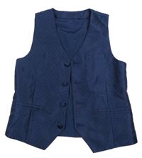 Tmavomodrá vzorovaná společenská vesta Next