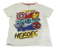 Bílo-barevné tričko s MARVEL Marvel