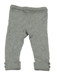 Šedé žebrované pletené legíny Zara