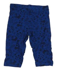 Modro-černé květované crop legíny Lupilu