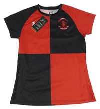 Nové - červeno-černé sportovní funkční tričko Under Armour