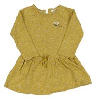 Okrové květované teplákové šaty s vosou next