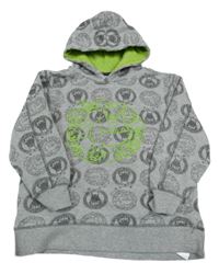 Šedá vzorovaná mikina s kapucí Dopodopo