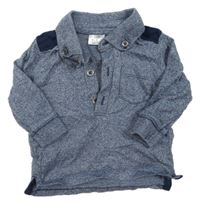 Modré melírované polo triko F&F