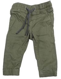 Khaki cuff kalhoty Ptima