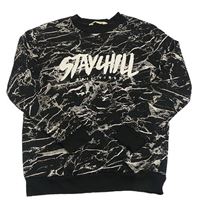 Černo-bílá vzorovaná mikina s nápisem H&M