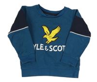 Petrolejovo-černá mikina s logem Lyle&Scott