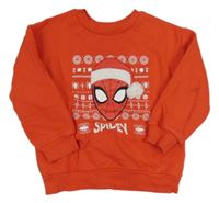 Červená vánoční mikina se Spidermanem M&S