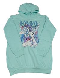 Světlemodrá šatová mikina s jednorožcem a kapucí F&F