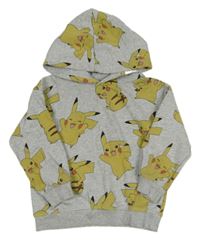 Šedá mikina s Pikachu a kapucí H&M
