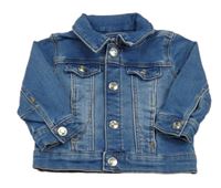 Modrá tepláková riflová bunda s nápisem PRIMARK