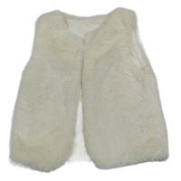 Bílá kožešinová podšitá vesta Nutmeg