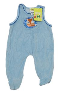 Nové - Světlemodré sametové dupačky s liškou Dimo