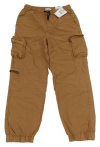 Nové - Hnědé cargo cuff plátěné kalhoty Y.F.K.