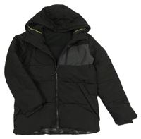 Černá šusťáková zimní bunda s kapucí F&F