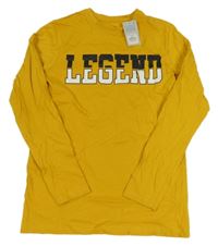 Nové - Hořčicové triko s nápisem Primark