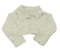 Smetanové vzorované svetrové bolerko 