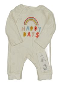 Nové - Bílý overal s nápisem a duhou F&F