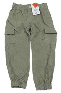 Nové - Khaki cargo cuff manšestráky George