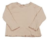 Světlerůžové žebrované triko 