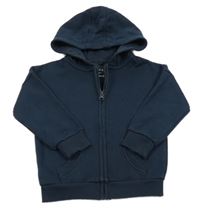 Tmavomodrá propínací mikina s kapucí Primark