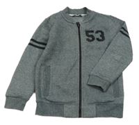 Šedomodrá melírovaná propínací mikina s číslem George