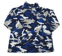 Tmavomodro-šedo-bílá army fleecová funkční mikina Mountain Warehouse