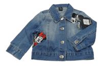 Nové - Modrá riflová bunda s Mickeym a Minnie Primark