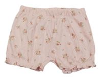Světlerůžové květované kraťasy Nutmeg