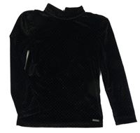 Černé puntíkaté sametové triko 