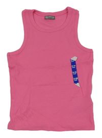 Nové - Růžový žebrovaný crop top 