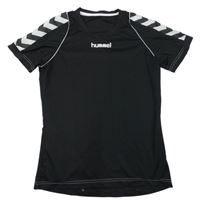 Černo-bílé sportovní tričko Hummel