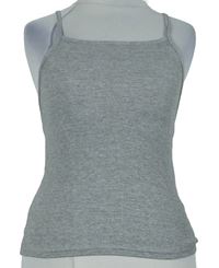 Dámský šedý žebrovaný crop top New Look