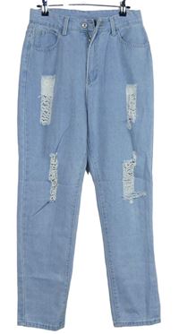 Dámské světlemodré baggy rifle s prošoupáním zn. Shein 