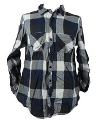 Dámská tmavomodro-bílá kostkovaná halenka zn. Anthology 