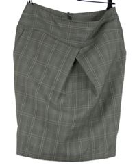 Dámská černo-bílá kostkovaná pouzdrová sukně Papaya 