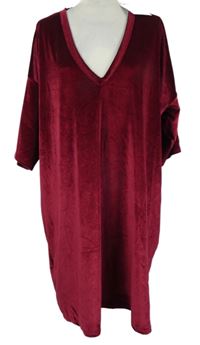 Nové - Dámské vínové sametové šaty MissGuided 