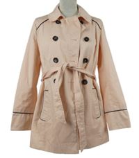 Dámský světlerůžový plátěný jarní kabát s páskem Orsay 