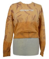 Dámská oranžovo-fialová vzorovaná crop mikina s logem Redbat 