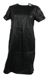 Nové - Dámské černé koženkové šaty Primark 