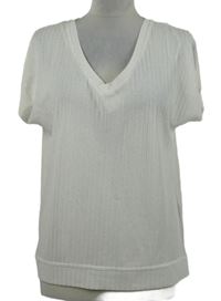 Dámské bílé žebrované tričko Parfois 