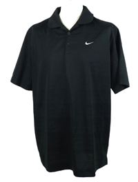 Pánské černé vzorované golfové polo tričko Nike 