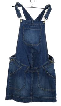 Dámské modré riflové těhotenské laclové šaty H&M