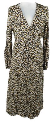 Dámské béžovo-černé vzorované zavinovací šaty New Look 