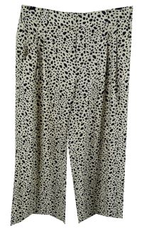 Dámské smetanovo-černé vzorované culottes kalhoty Zara 