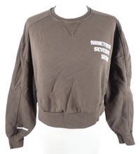 Dámská hnědá crop mikina s nápisem Primark 