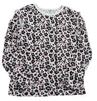 Bílo-černo-růžové triko s leopardím vzorem George