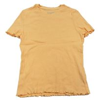 Oranžové žebrované crop tričko Primark