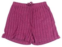 Růžovo-černé melírované úpletové kraťasy Shein